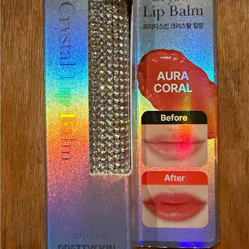 Aura Coral Crystal Lip Balm – Coral Pink Shine